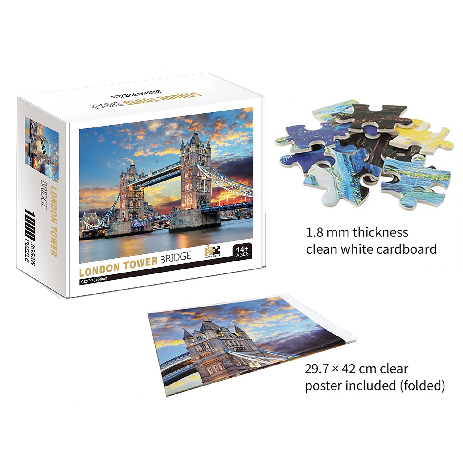 1000 Stück London Bridge Puzzles, Erwachsene Teenager Kinder Spielzeug Geschenk pädagogische intellektuelle Dekompression Spaß Familien spiel