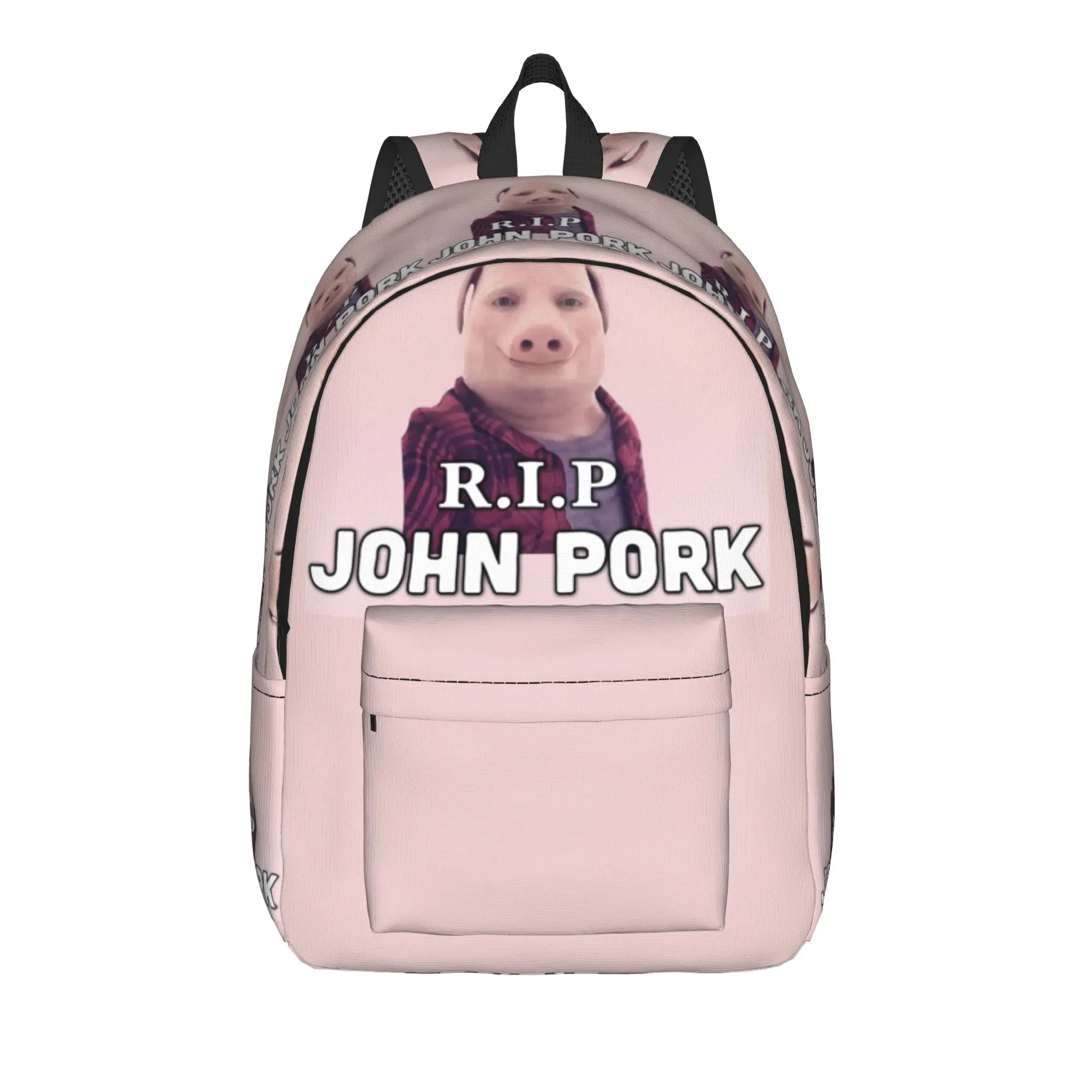 Rest In Peace John Pork Backpack  Girl Polyester Outdoor Style Backpacks Breathable Fun High School Bags Rucksack