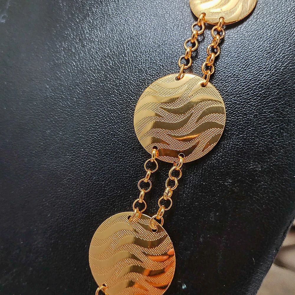 African Nigerian Dubai Wedding Gold Color Jewelry Set For Women Girls Necklace Earrings Charm Fashion Jewelry Sets