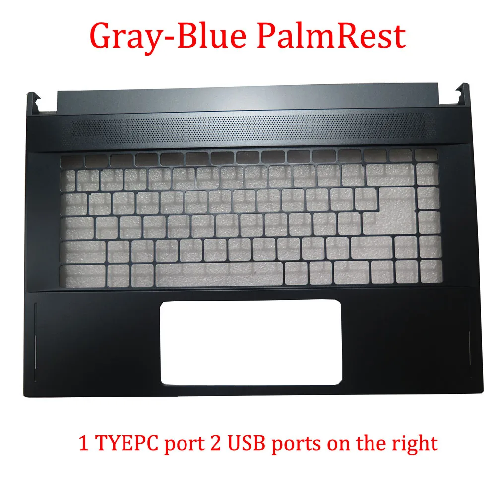 Laptop PalmRest For MSI GS66 GP66 3076V3C412Y31 E2P-6V104XX-Y31 1 TYEPC port and 2 USB ports on the right Gray-Blue