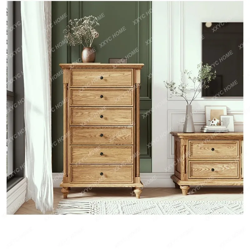 XX Japanese Solid Wood Six Bucket Cabinet  Bedroom Oak Bucket Cabinet Living Room Locker