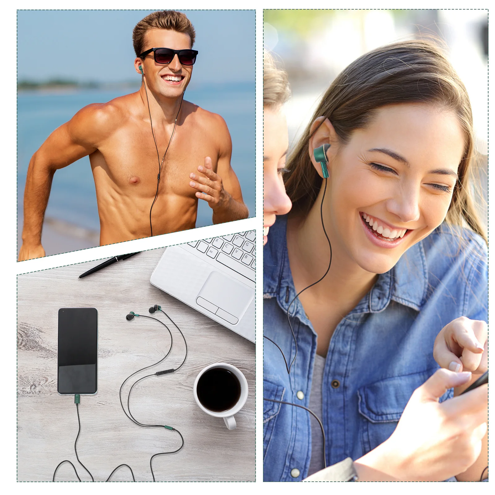 

USB C Headphone Ergonomic Wired Control 360d Panoramic Sound Earbud Typec Plug USB C Headphone in-Ear Earphone