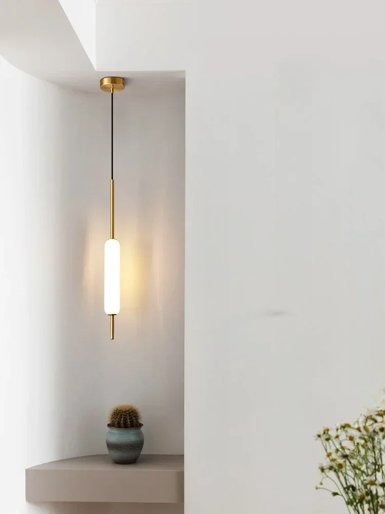 الحديثة الحد الأدنى الشمال مزدوجة رئيس غرفة نوم السرير قلادة أضواء مصباح زجاجي معدني لغرفة الطعام بار الممر الدرج