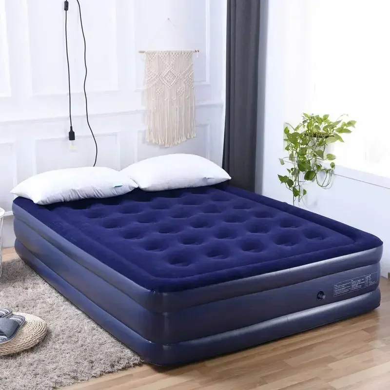 NNAutomatic Air Bed Inflatable Home Furniture Blow Up Double Bed With Build In Bump Bedroom King Size AirBed