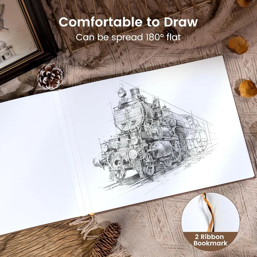 Альбом для рисования в твердом переплете для рисования, художественная бумага, альбом для рисования 185 GSM 11,7 x 8,9, большой альбом для рисования с толстой бумагой для искусства