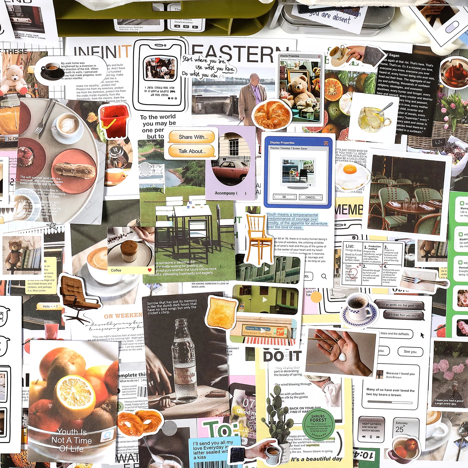 

200pcs Landscape Sticker Material paper set DIY Diary Album Stationery hand made Junk Journal Collage material Korean Stationery