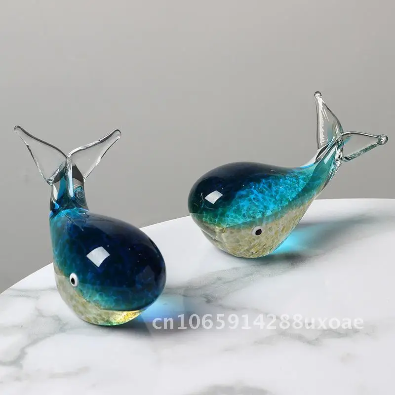 

Glass Luminous Dolphin Whale Marine Animal Art Decorative Ornaments Glass Crafts Birthday Gift