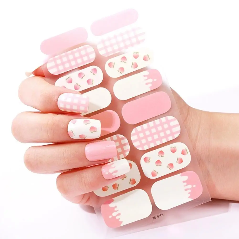 16 dicas de cobertura completa adesivos de unhas verão colorido bolinhas esmalte decoração sorvete auto adesivo arte do prego adesivo