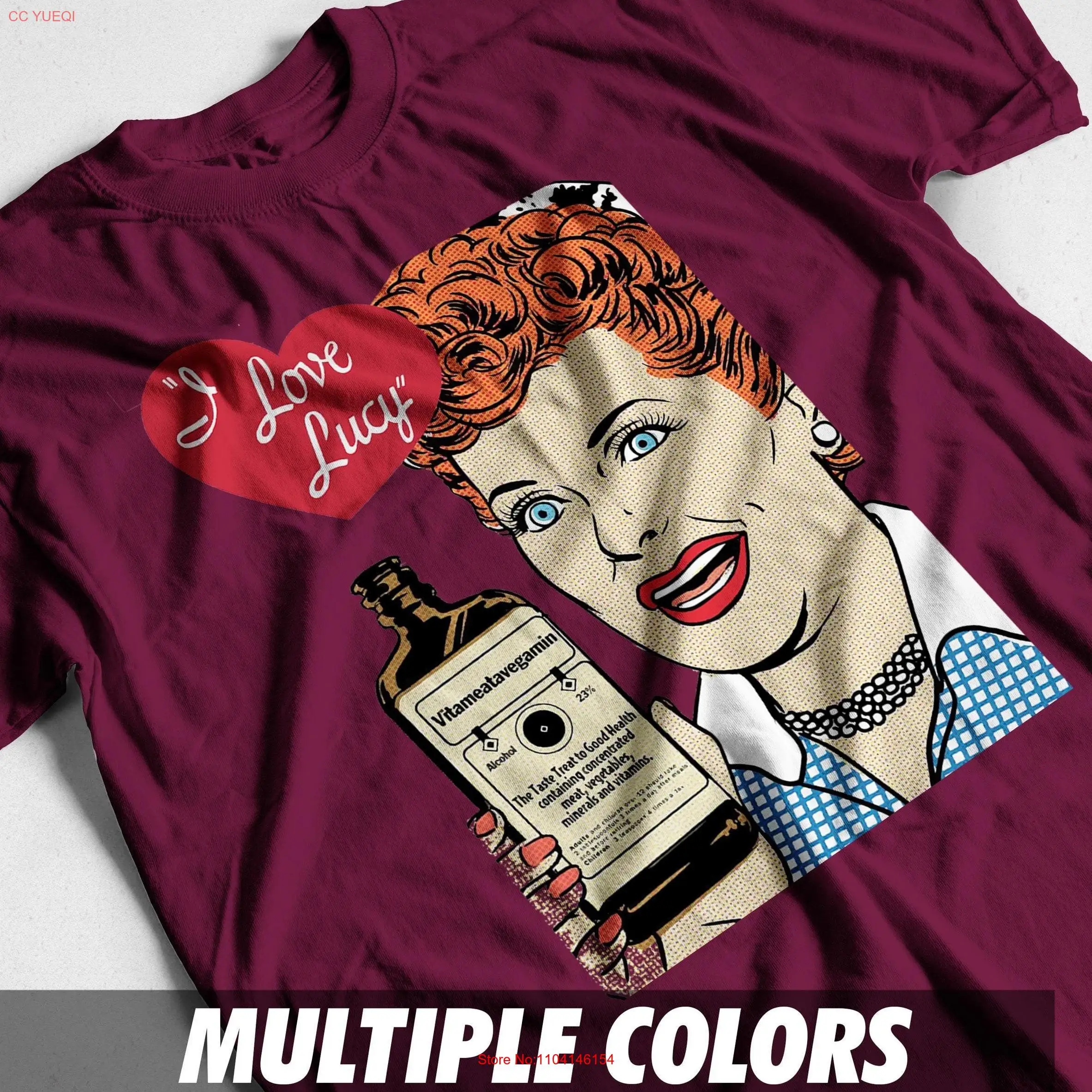 

I Love Lucy Lucille Ball TV Show Comedy Sitcom T Shirt Desi Arnaz Vitameatavegamin 2 Ricky Ricardo Cotton