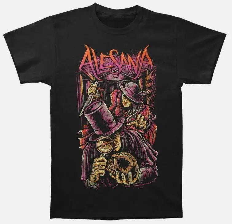 Vintage Alesana Post-Hardcore Band Zwart Skull T-Shirt