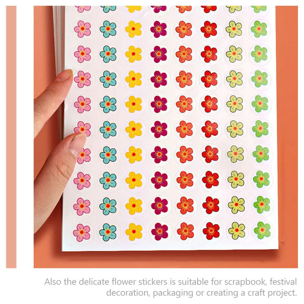 

50 Sheets Compact Flower Stickers Kids Multi-Purpose Decorative Stickers for School Projects Holiday Ornaments and Daily