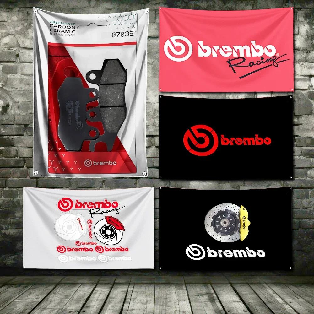 Motorcycles Racing Flag Polyester Digital Printing Banner For Garage or Out door Bobes Bremboes Decoration