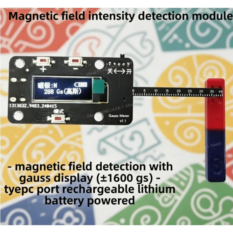 

Magnetic Field Strength Detector - Portable Gauss Meter with Screen Display & Type-C Charging