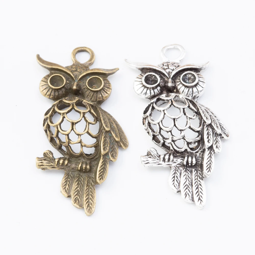 9pieces (owl) vintage zinc alloy charm metal pendant DIY jewelry discovery making accessories 011