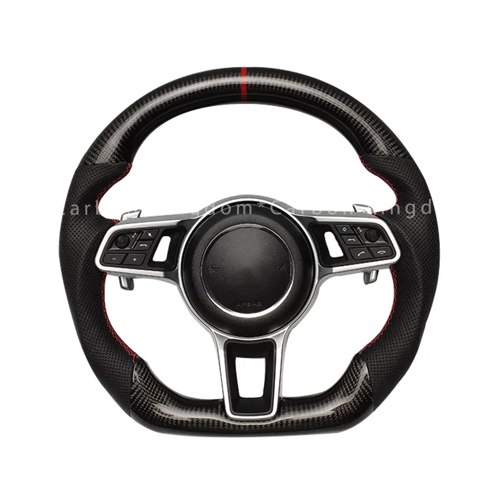 Para Porsche 911 971 996 987 997 volante de fibra de carbono genuino para volante Cayenne MACAN Panamera