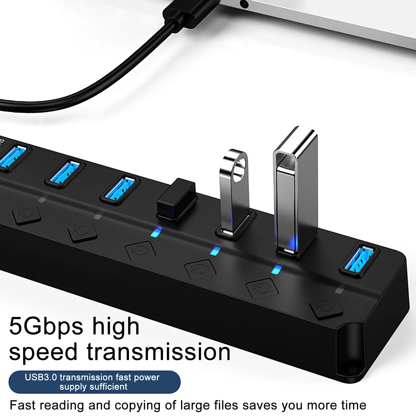 Tab S6 Dock Multi Port USB Hub Splitter 7 Port USB 2.0 Hub For Laptop USB Port Expander With On/Off Individual Compatible For