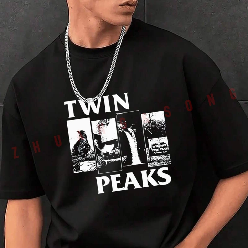 

Twin Peaks Retro Graphic Men's Fashion T-shirt Casual Trendy Tshirts For Summer Comfortable Short Sleeve Tops