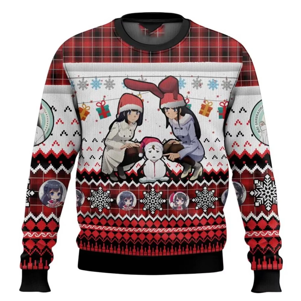 Pupazzo Di Neve Triste Rascal Does Not Dream Of Bunny Girl Senpai Maglione Di Natale Brutto Felpa Casual Alla Moda Per Uomo E Donna 2026 Ne-image