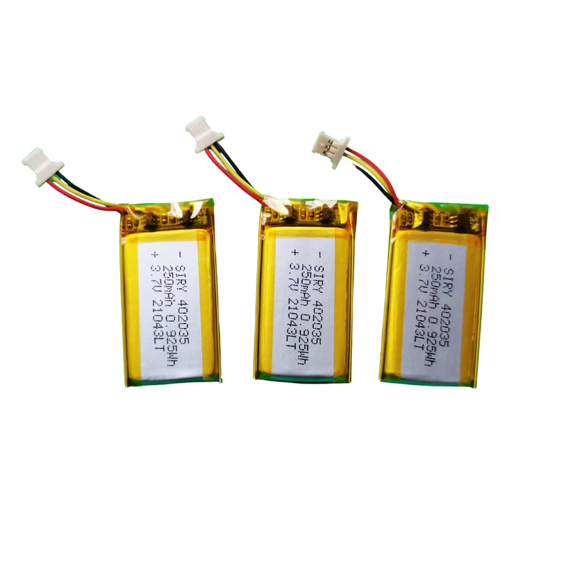 3.7V 250mAh 402035   Li-po Akumulator 042035   Bateria do rejestratora wideo DVR 70mai Kamera samochodowa YI Mini kamera na deskę rozdzielczą o95iv4