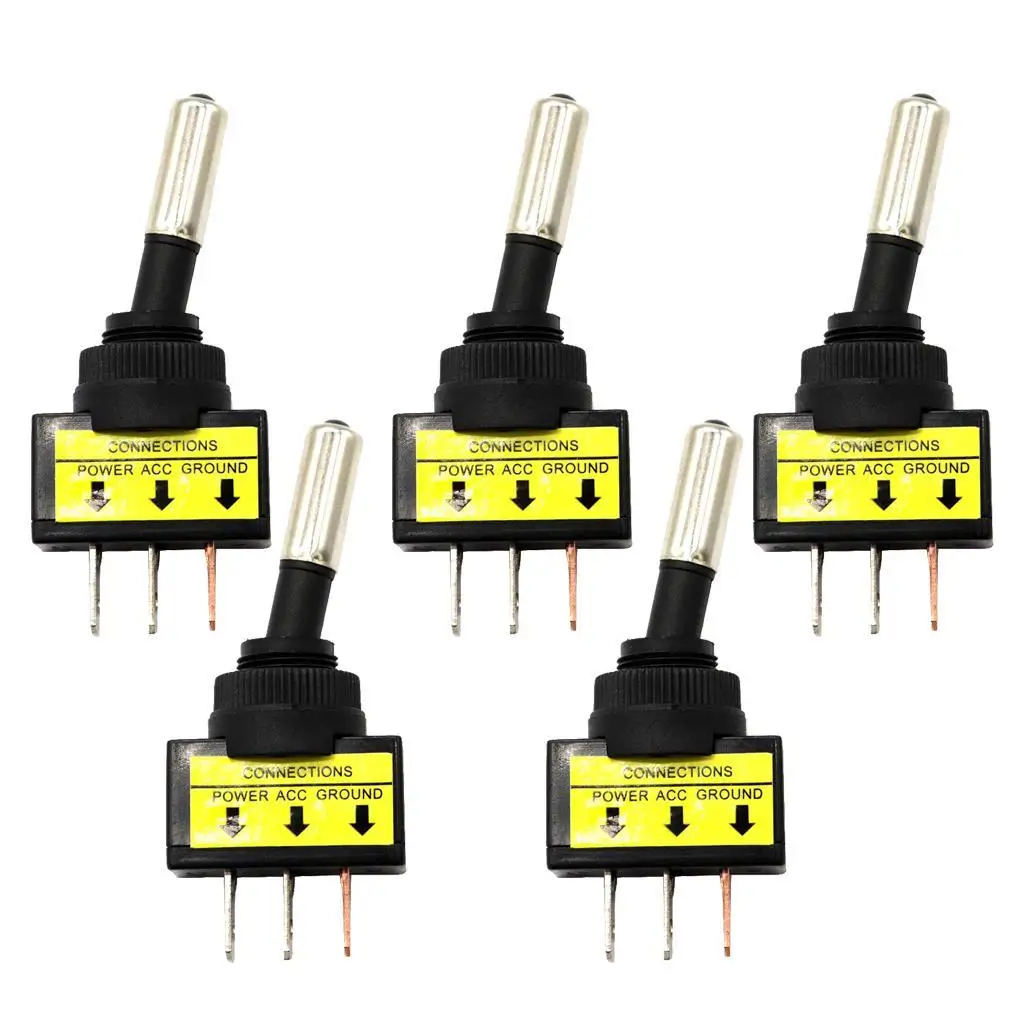 5X 12V DC 20A 3 Pins LED Rocker Indicator Toggle und Boot Marine Yacht Motor