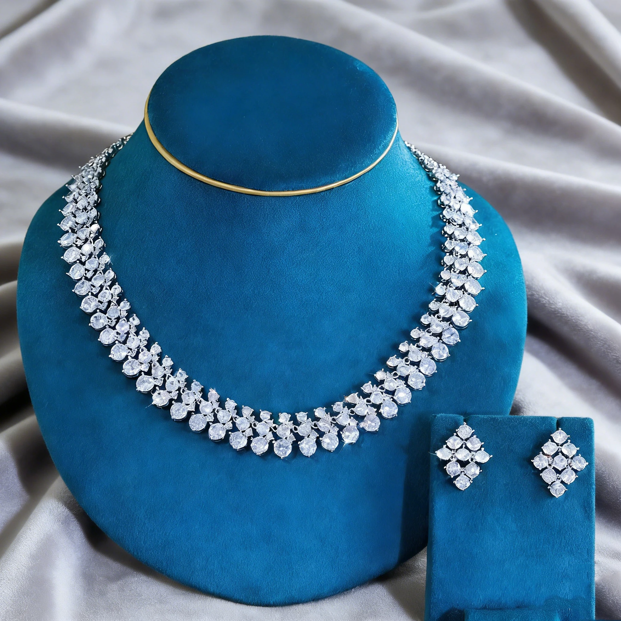 

Изысканный роскошный женский ювелирный набор Pera, 2 предмета, с кубическим цирконием, высококачественные свадебные украшения для невесты из Саудовской Аравии, JS001