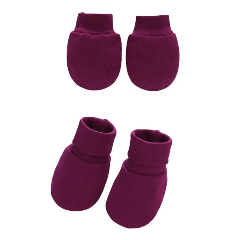 Baby Soft Cotton Gloves Foot Covers Set Anti Scratching Mittens Socks Face for Protection Gloves for Newborn Inf