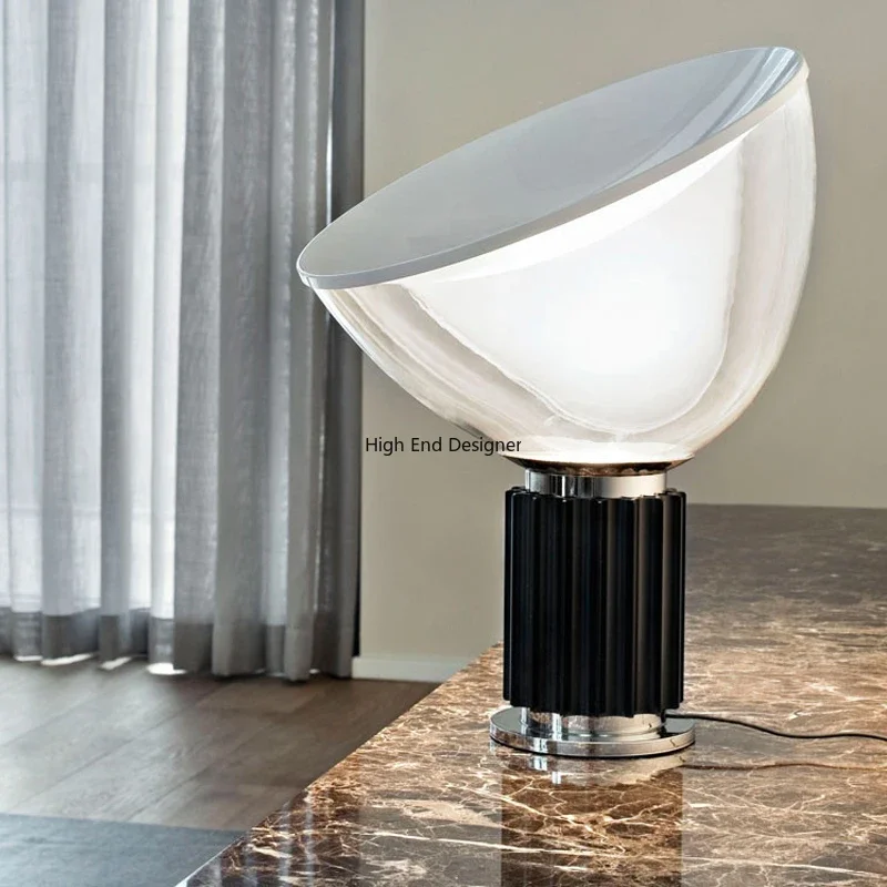 Italian Designer Modern Tower LED Table Light Nordic Bedside Sample Room Bedroom Living  Decoration Glass Radar Desk Lamp