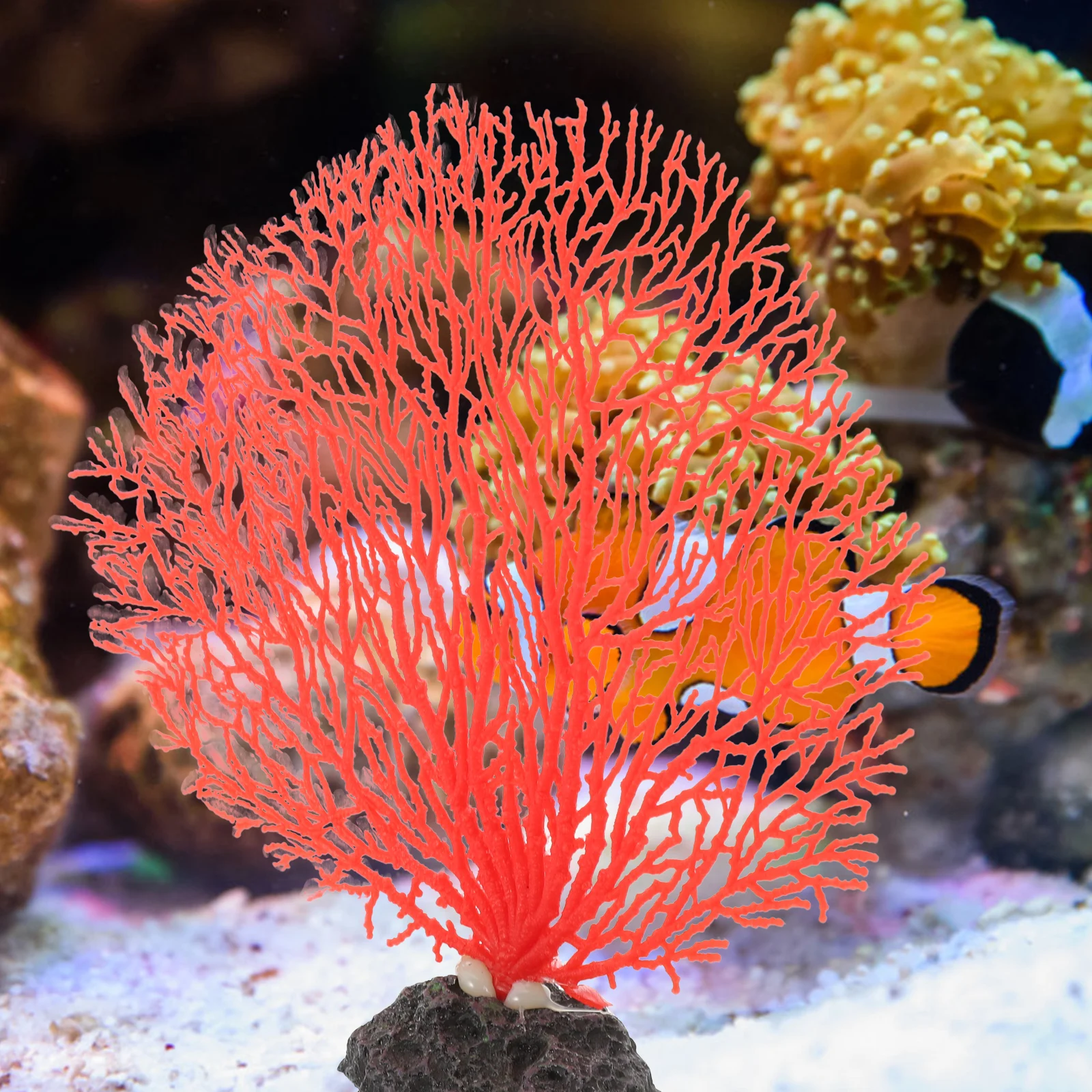 

Simulated Coral Wall PVC Artificial Plants for Home Aquarium Desktop Fish Tank Underwater Landscape Reef Wear Resistant Creative