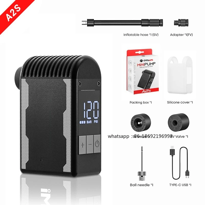 

120PSI Portable Bike Electric Air Pump Schrader Presta Valve Road MINI Fast Compressor for Bike Schrader Presta Tire A2S