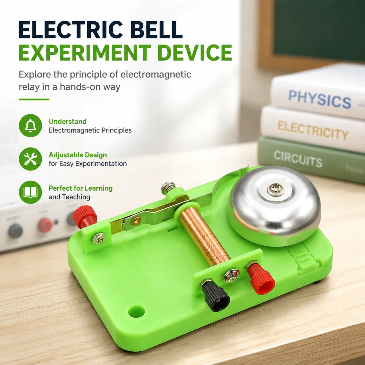 Electric Bell Experiment Device Adjustable Relay Principle Teaching Tool Physics Electrical Learning Equipment