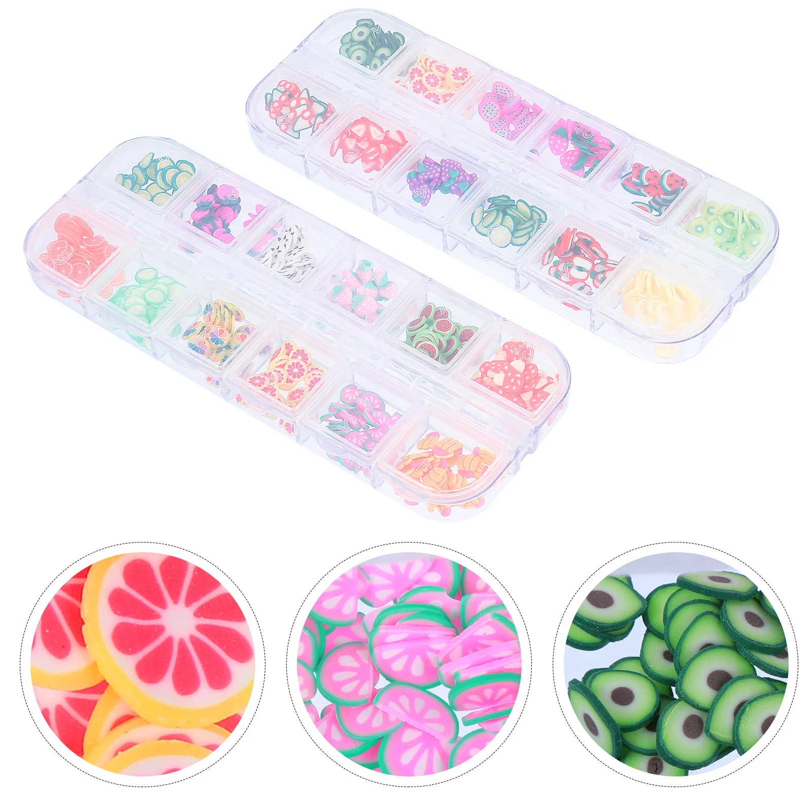 

2 Boxes Fruit Slice Nail Art Decorations Lovely Shapes DIY Stickers for Manicure Nail Design Supplies Multipurpose Craft