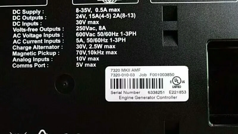 Generator controller :  DSE7320  /  DSE7310   /  DSE7510   /   DSE7520   /  DSE8160