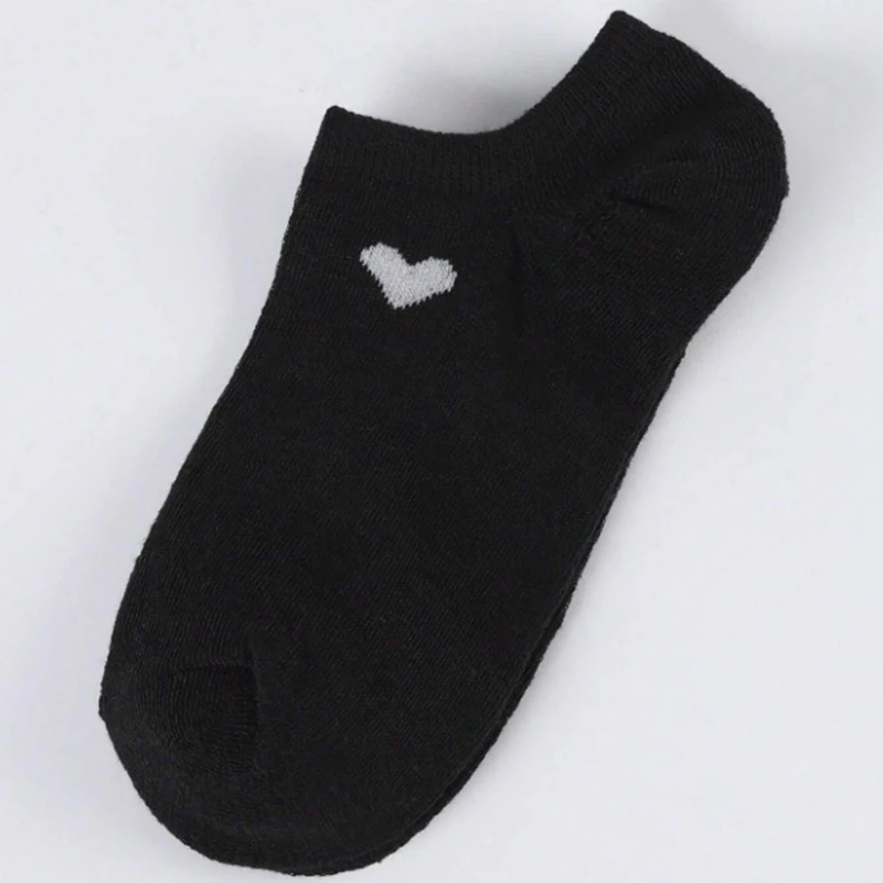 6/12 Paar einfarbige herzförmige bedruckte Damen-Kurzsocken, Sommer, atmungsaktiv, weich, bequem, einfacher Stil, lässige Socken – Detail 11