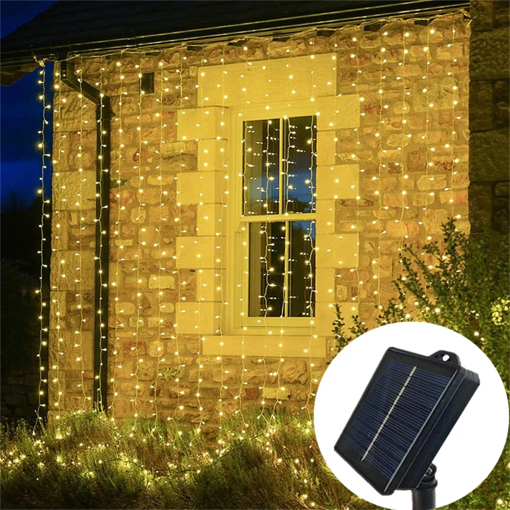 2025 عيد الميلاد الديكور أضواء الستار الشمسية في الهواء الطلق الجنية أضواء LED أضواء عيد الميلاد غرفة الزفاف زينة سلسلة أضواء #1