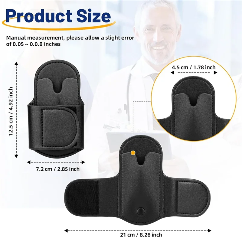 ABRS-PU Leather Stethoscope Holder Hip Clip For Littmann And Most Stethoscopes,Stethoscope Holster Clips Holder Fit For Nurse