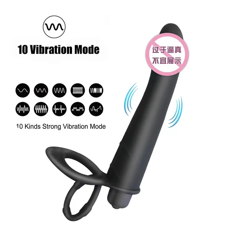 Strap On Penis Delayed Ejaculation Anal Beads Anus Plug Adult Massager Double Penetration Dildo Vaginal Sex Toys For Man Couple