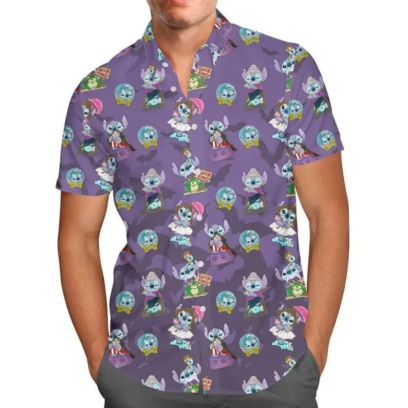 Camisas hawaianas de manga corta para hombres y mujeres, camisas hawaianas de Disney, camisas casuales de playa, camisas Vintage con botones