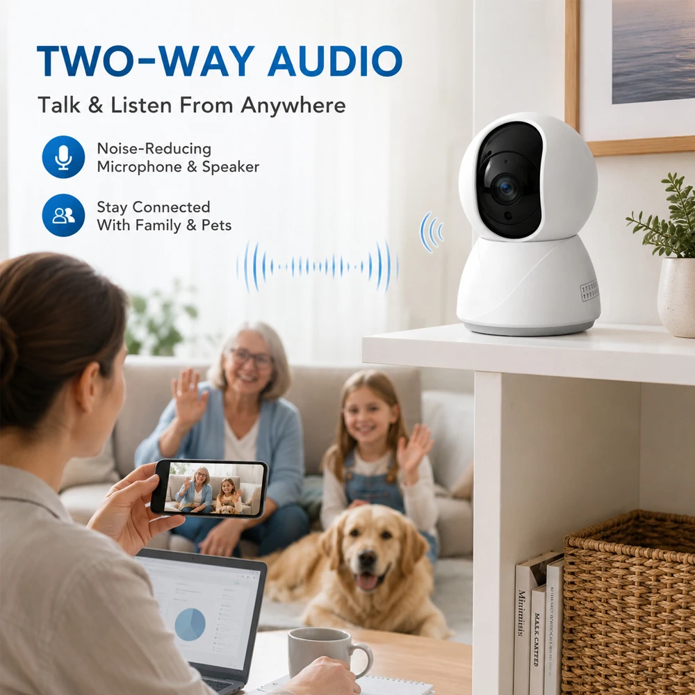 5MP WiFi 室内セキュリティカメラ AI スマート自動 - Home Security Google Camera のレビューと価格
