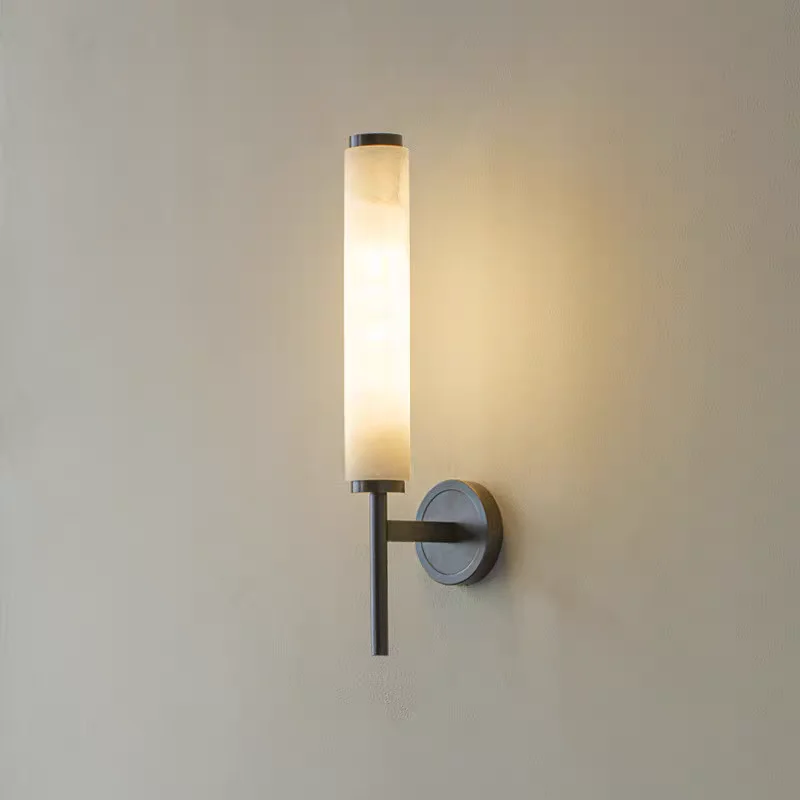 Natural Marble LED Wall Lights Black Gold Copper For Foyer TV Background Bathroom Bedroom Sconce Good Packaging