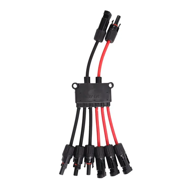 SHGO-For Solar Connectors 2 To 6 Y-Branch P Type, Tool-Free Design 10Awg, For Solar Panels, Splitter For Boat And RV Compatible