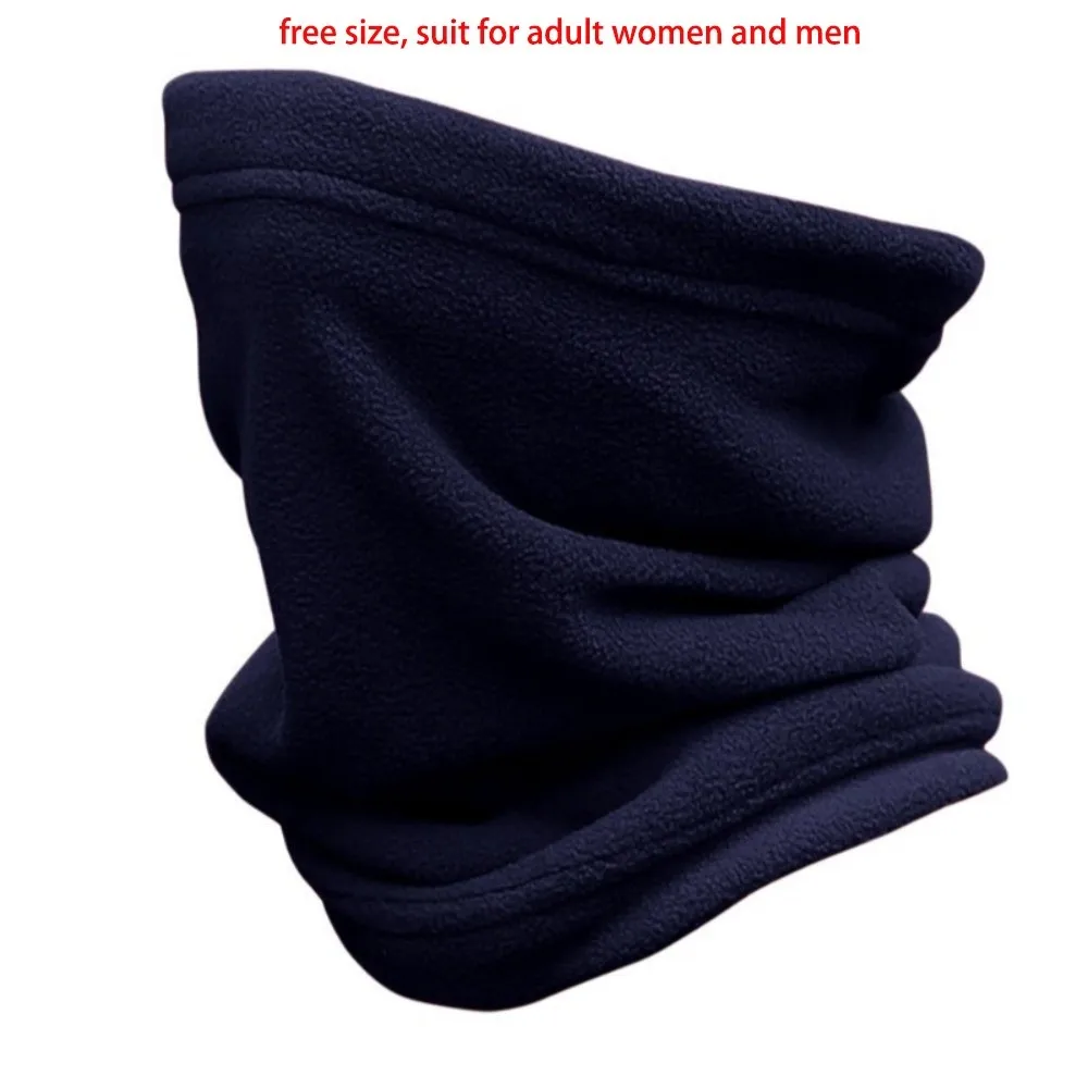 New Adjustable Warm Scarf Polar Fleece Coldproof Fake Collar Solid Color Windproof Neckerchief Outdoor Sports view 6
