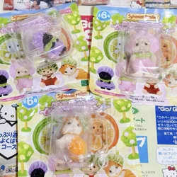 Hot Sylvanian Families Fruit Bag Starry Sky Cat Orange Poodle Secret Bear Sitting Treasure Confirmation Style Flocking Doll