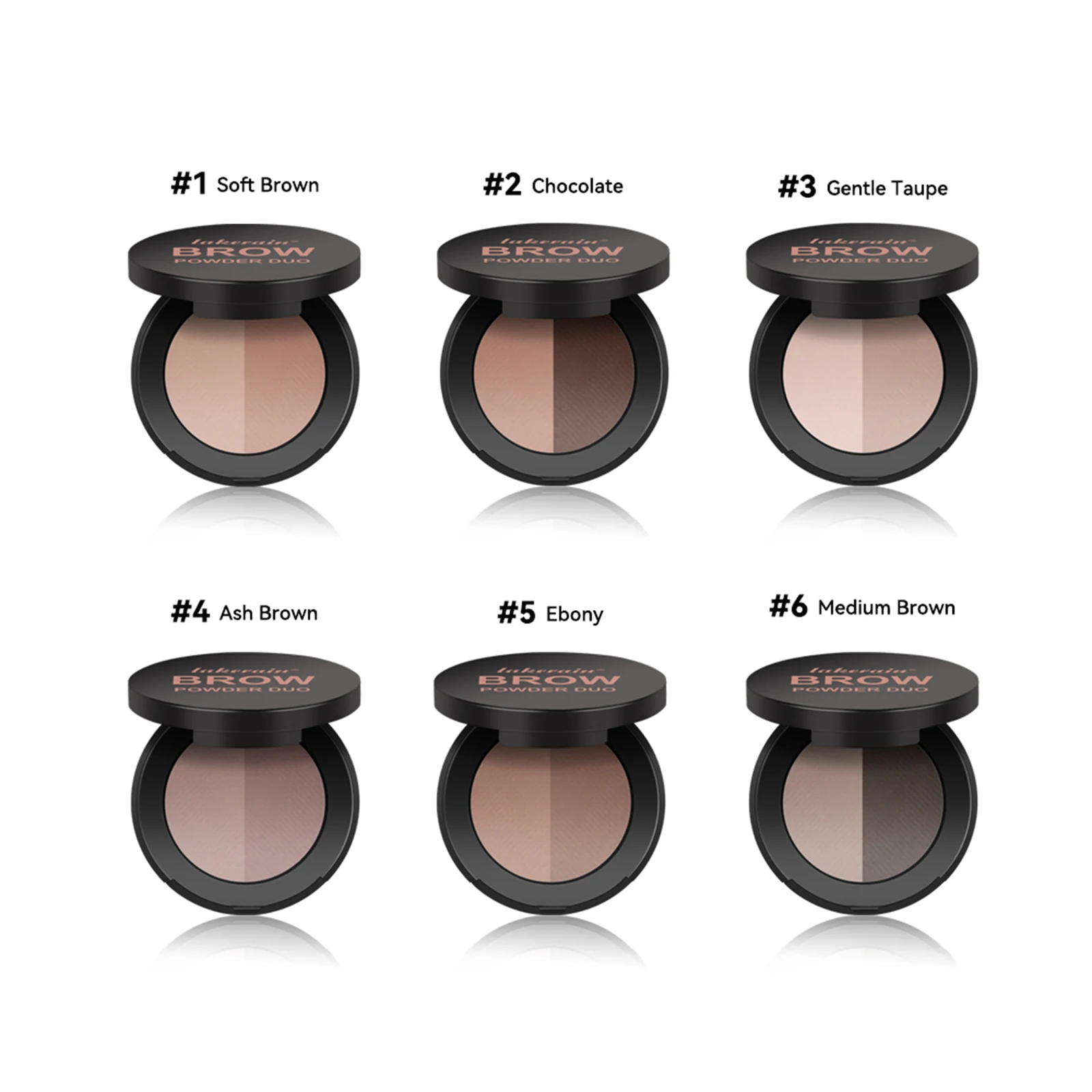 6 色多機能眉パウダーデュオ高彩度適用しやすい自然な演色 2 色の眉パウダーシャドウ