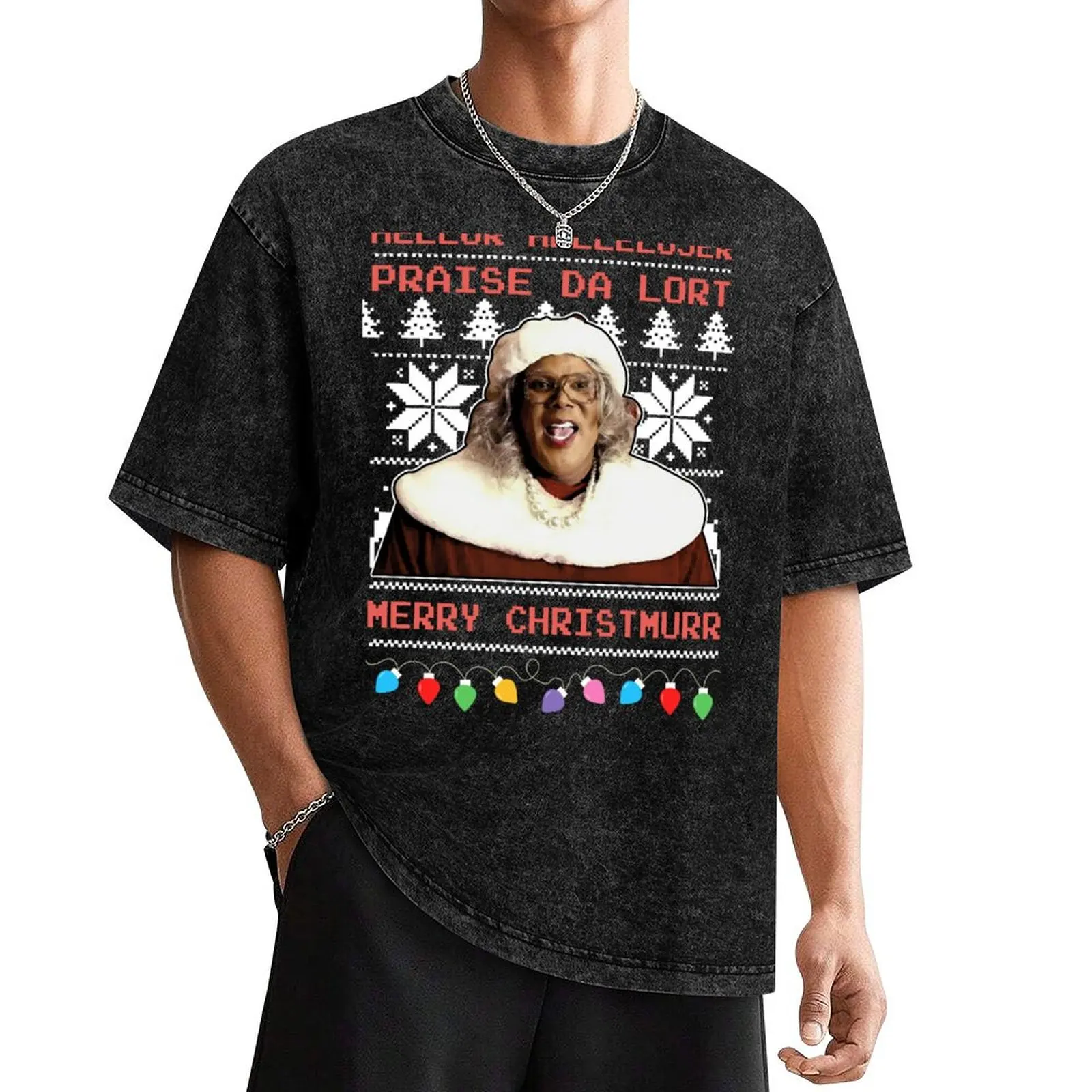 Madea Hellur Hallelujer Praise Da Lort Merry Christmas Vintage T-Shirt sports fans anime heavyweights T-shirt men