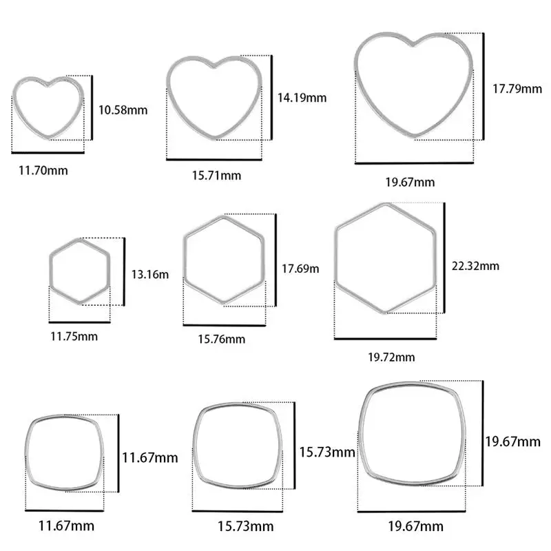 10 szt. Zawieszki z geometryczną ramą ze stali nierdzewnej złote złącza kolorowe oprawki kolczyki DIY Charms komponenty do wyrobu biżuterii akcesoria