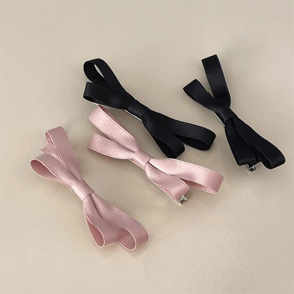 2 قطعة/المجموعة الشريط القوس مقاطع الشعر دبابيس الشعر النساء الفتيات الحلو الوردي دبابيس الشعر الكبيرة المشابك Hairgrip إكسسوارات الشعر