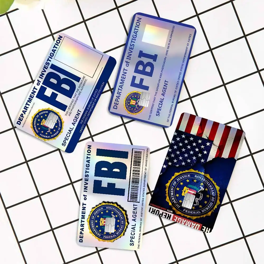 Police FBI Matte Film Rainbow Laser Bank Card Stickers Self Adhesive Waterproof Daily Ornament