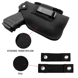 Gun Holster with Laser for 9mm Glock 19, Taurus G3C, Sig Sauer, S&W M&P Shield 9mm, Ruger, Springfield With TLR-6 & CT Laser