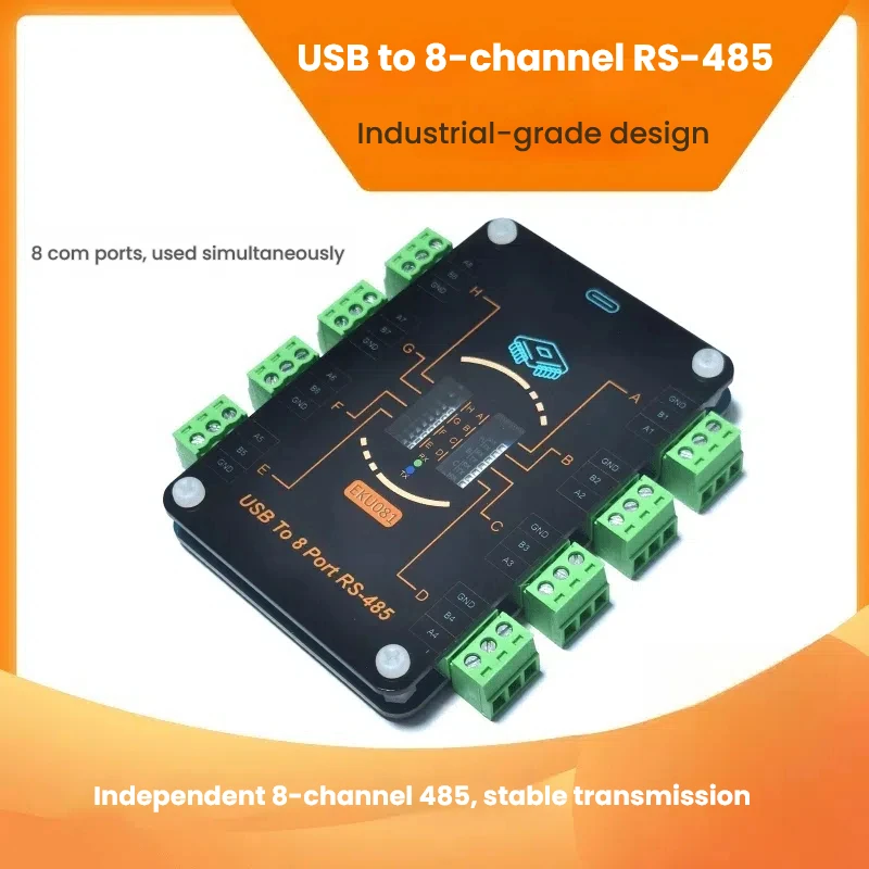 

USB To 8-Chanels RS485/TTL/TypeC To Multi-channel 485 Serial Port Converter/CH348 Expansion Module EKU081