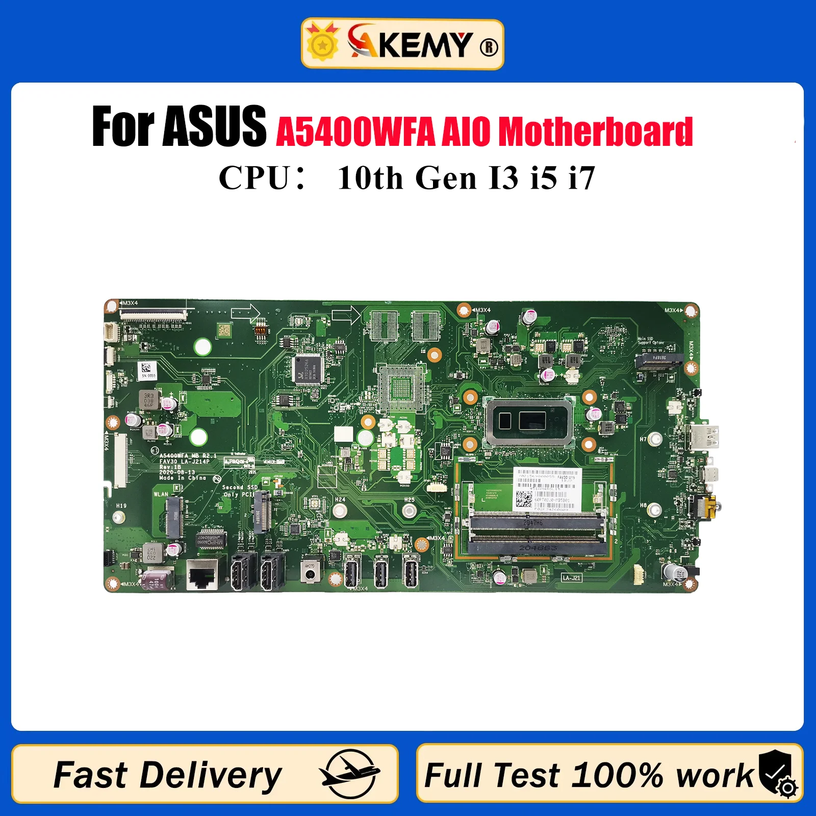 

A5400WFA Материнская плата для ноутбука ASUS VivoBook A5400WF A5400WFA Материнская плата для ноутбука 10-го поколения I3 i5 i7 100% тест ОК быстрая доставка